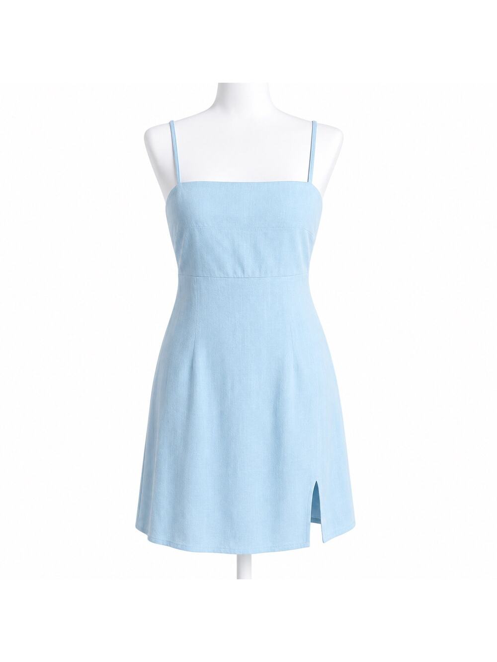 Billy J Blue Tanner Linen A-Line Mini Sun Dress Women's 10 Coastal Chic Y2K NEW
